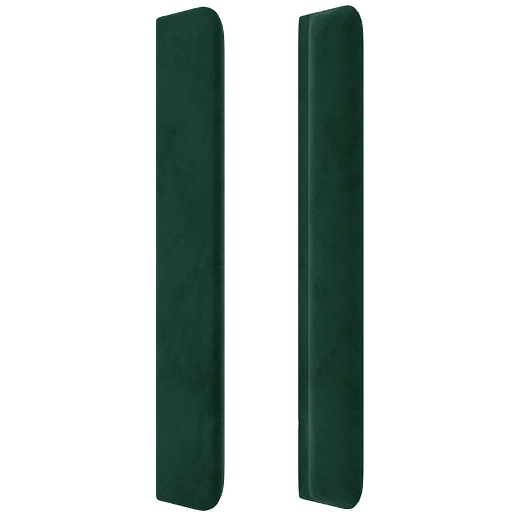 Hoofdbord met randen 93x16x118/128 cm fluweel donkergroen – afbeelding 4