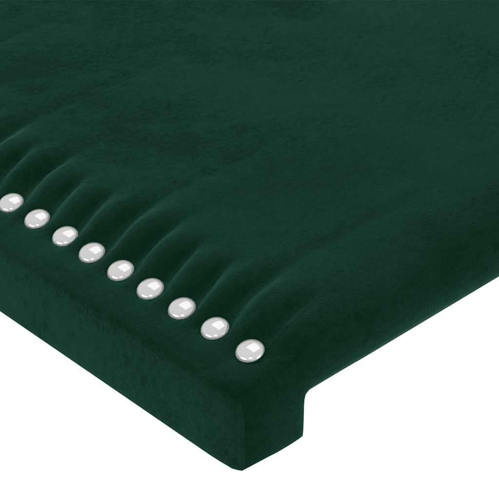 Hoofdbord met randen 93x16x118/128 cm fluweel donkergroen – afbeelding 5