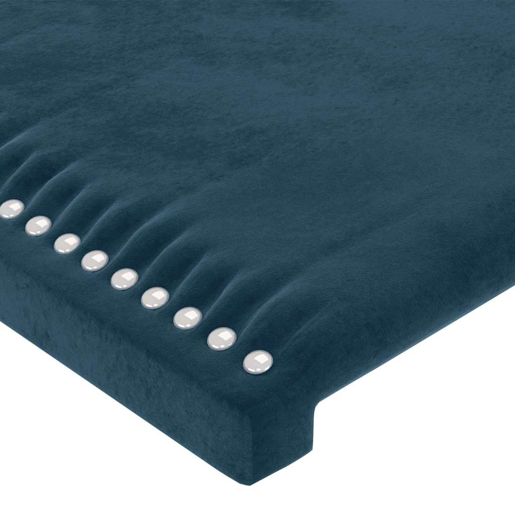 Hoofdbord met randen 93x16x118/128 cm fluweel donkerblauw – afbeelding 5