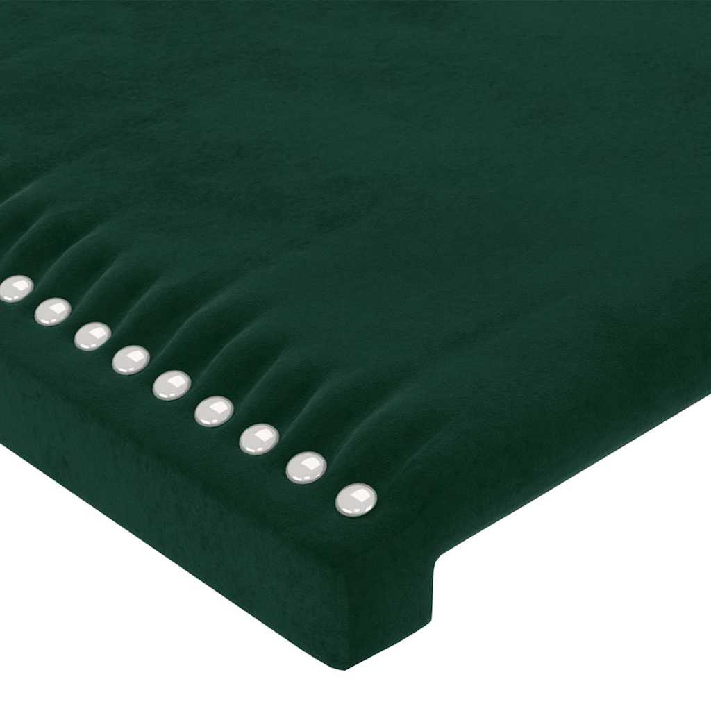 Hoofdbord met randen 103x16x118/128 cm fluweel donkergroen – afbeelding 5