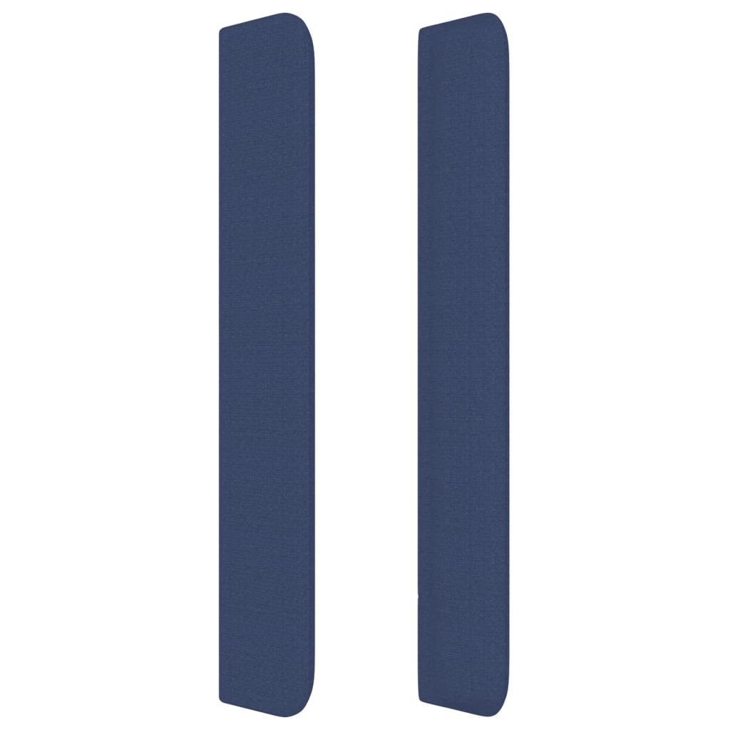 Hoofdbord met randen 93x16x118/128 cm stof blauw – afbeelding 4