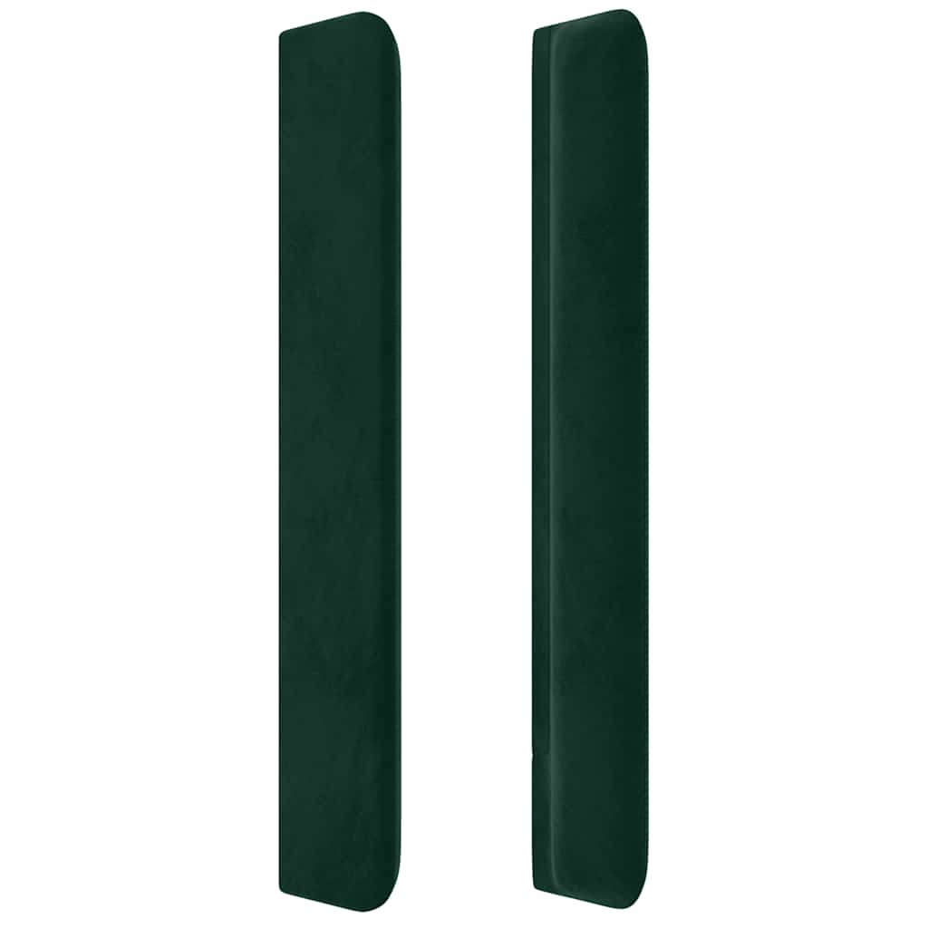 Hoofdbord met randen 93x16x118/128 cm fluweel donkergroen – afbeelding 4