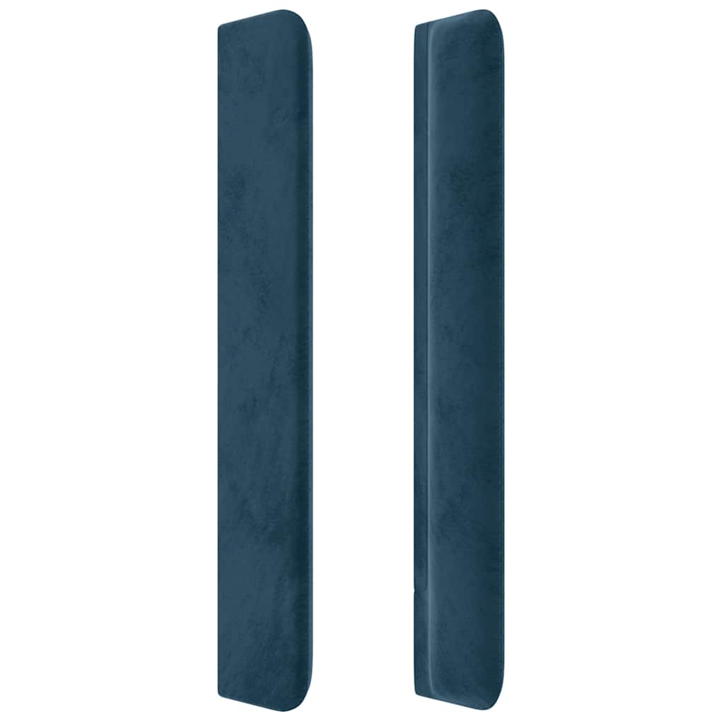 Hoofdbord met randen 163x16x118/128 cm fluweel donkerblauw – afbeelding 4