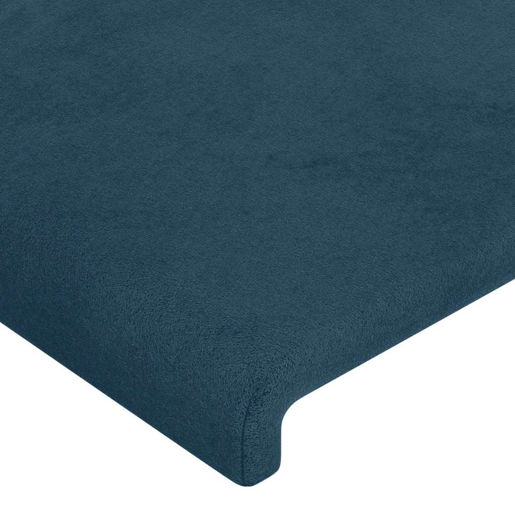 Hoofdbord met randen 163x16x118/128 cm fluweel donkerblauw – afbeelding 5