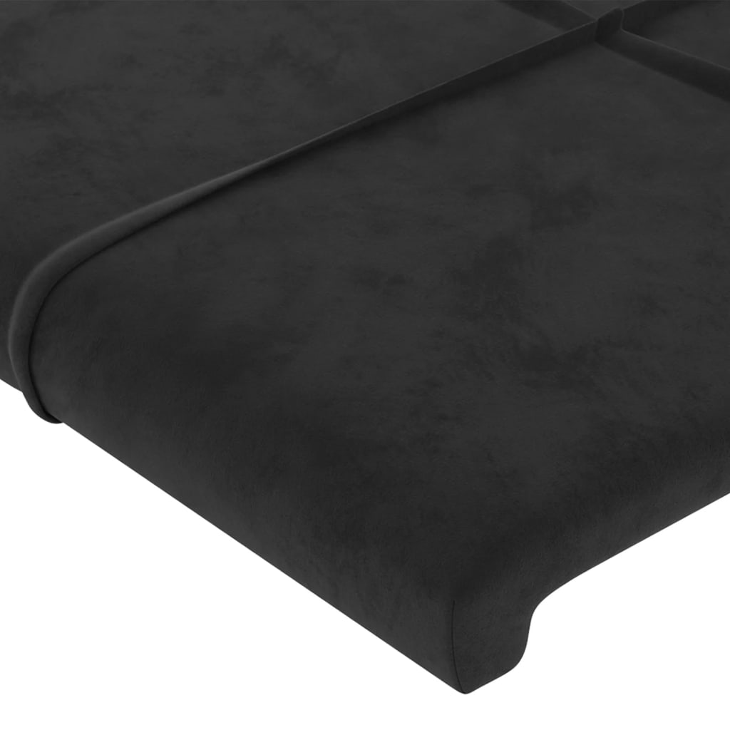Hoofdbord met randen 183x16x118/128 cm fluweel zwart – afbeelding 5
