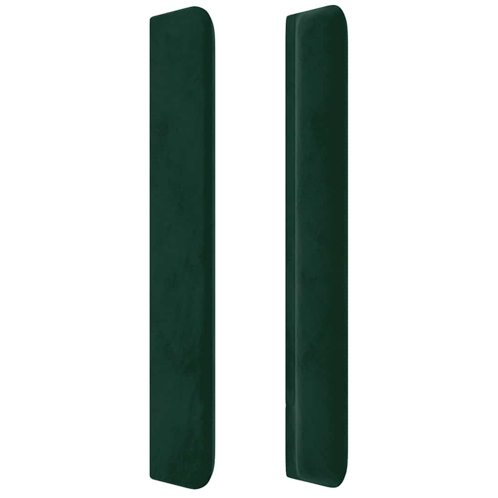 Hoofdbord met randen 183x16x118/128 cm fluweel donkergroen – afbeelding 4