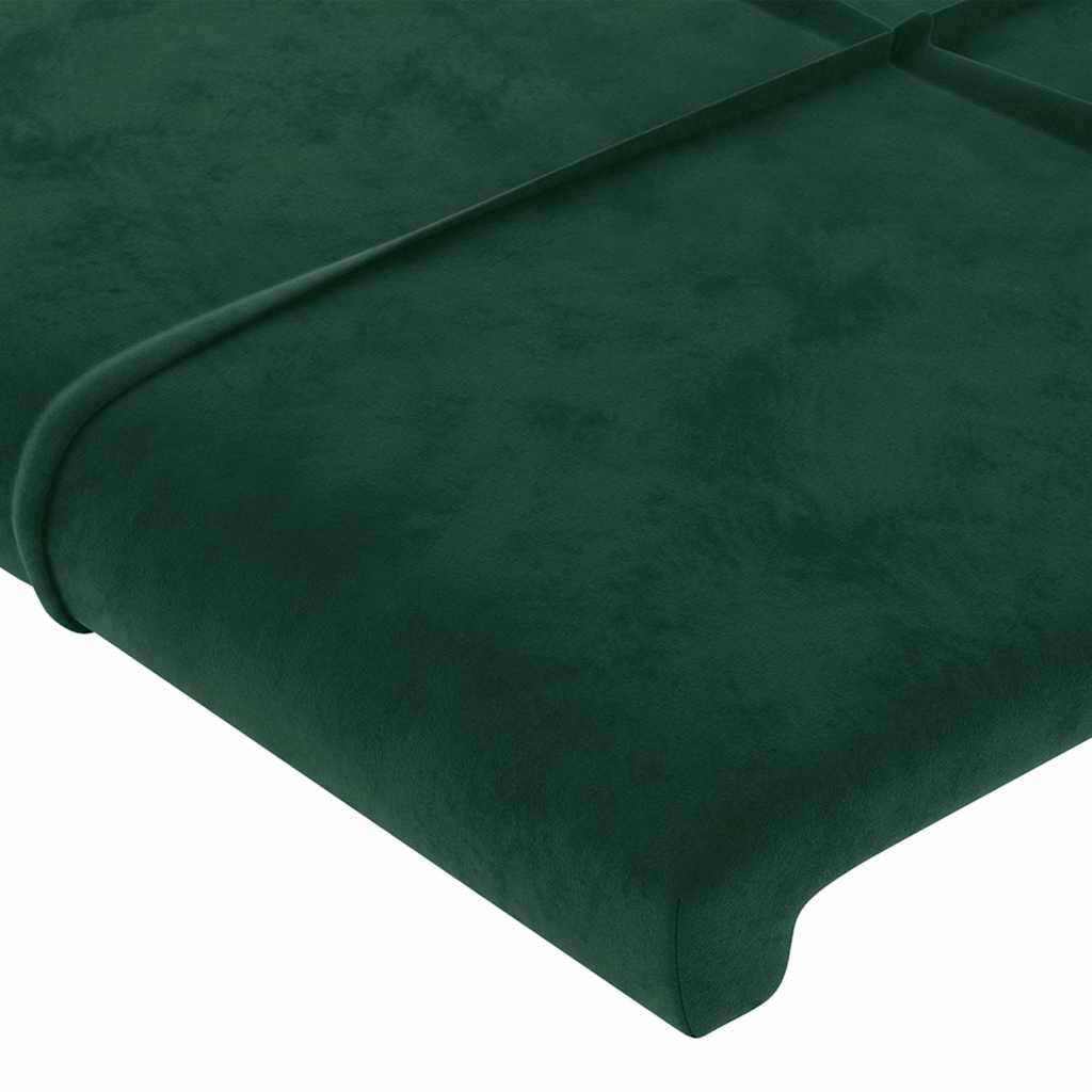 Hoofdbord met randen 183x16x118/128 cm fluweel donkergroen – afbeelding 5