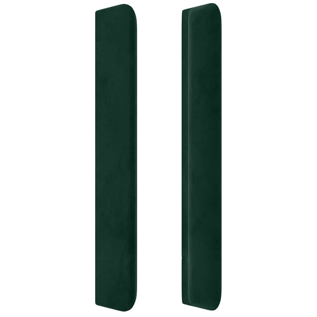 Hoofdbord met randen 203x16x118/128 cm fluweel donkergroen – afbeelding 4