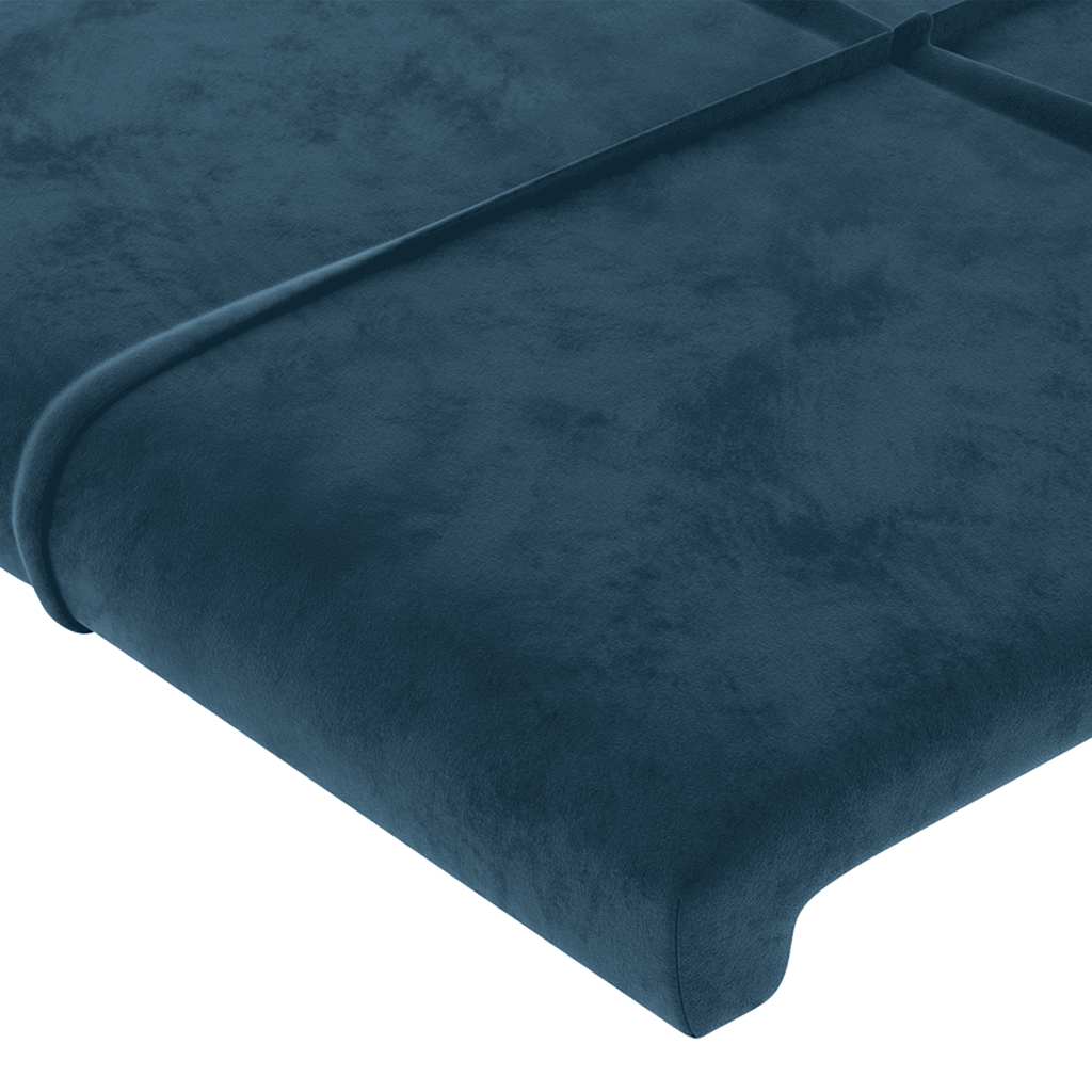 Hoofdbord met randen 203x16x118/128 cm fluweel donkerblauw – afbeelding 5