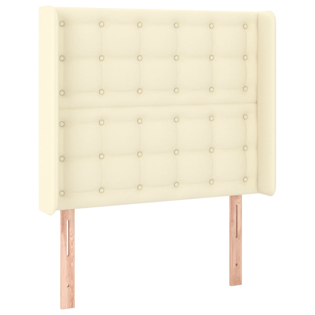 Hoofdbord met randen 93x16x118/128 cm kunstleer crèmekleurig – afbeelding 2