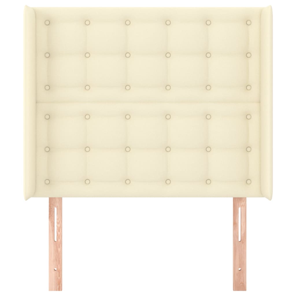 Hoofdbord met randen 93x16x118/128 cm kunstleer crèmekleurig – afbeelding 3