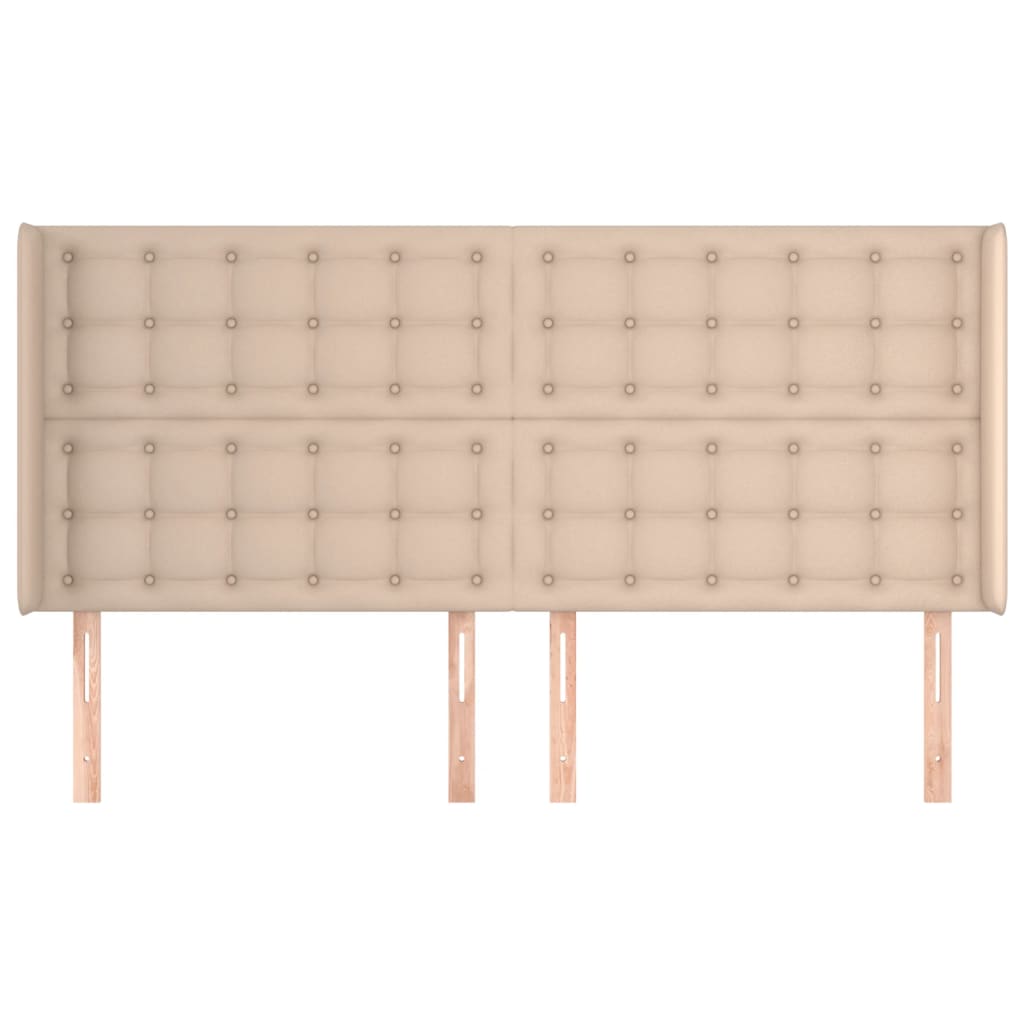 Hoofdbord met randen 163x16x118/128cm kunstleer cappuccinokleur – afbeelding 3