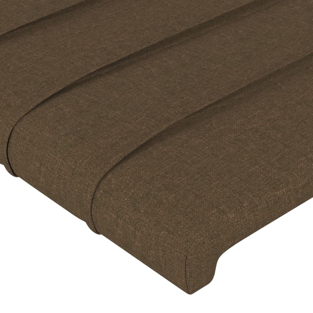 Hoofdbord met randen 83x16x118/128 cm stof donkerbruin – afbeelding 5