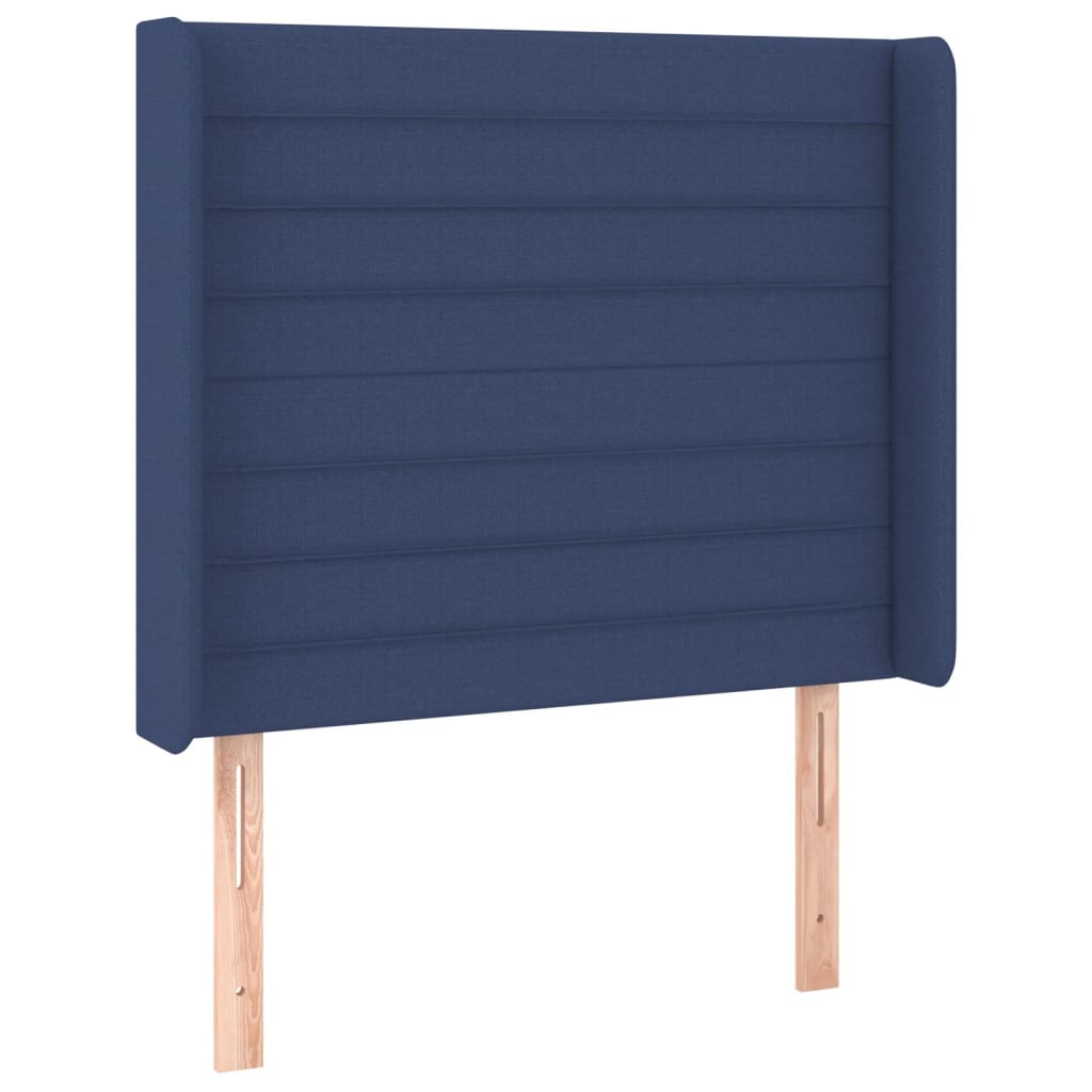 Hoofdbord met randen 83x16x118/128 cm stof blauw – afbeelding 2
