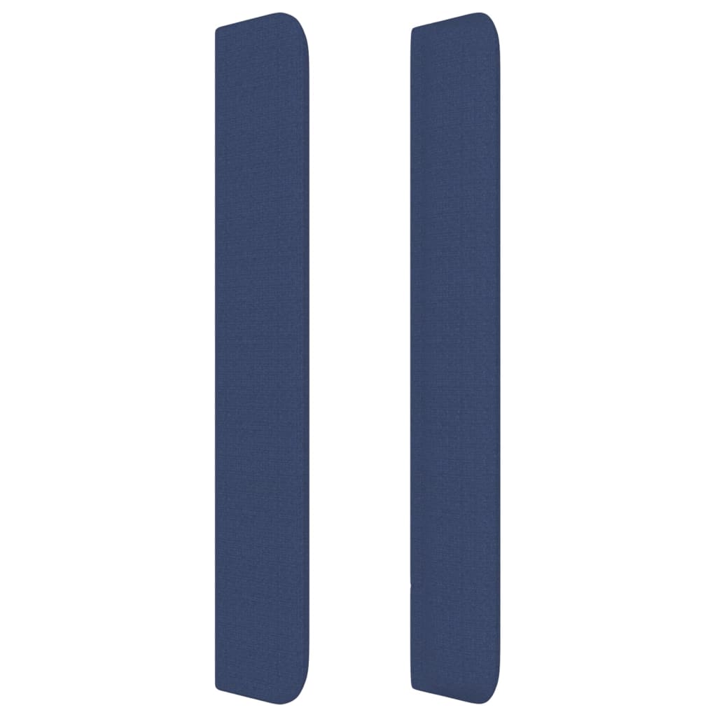 Hoofdbord met randen 83x16x118/128 cm stof blauw – afbeelding 4