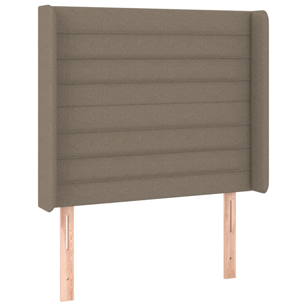 Hoofdbord met randen 103x16x118/128 cm stof taupe – afbeelding 2