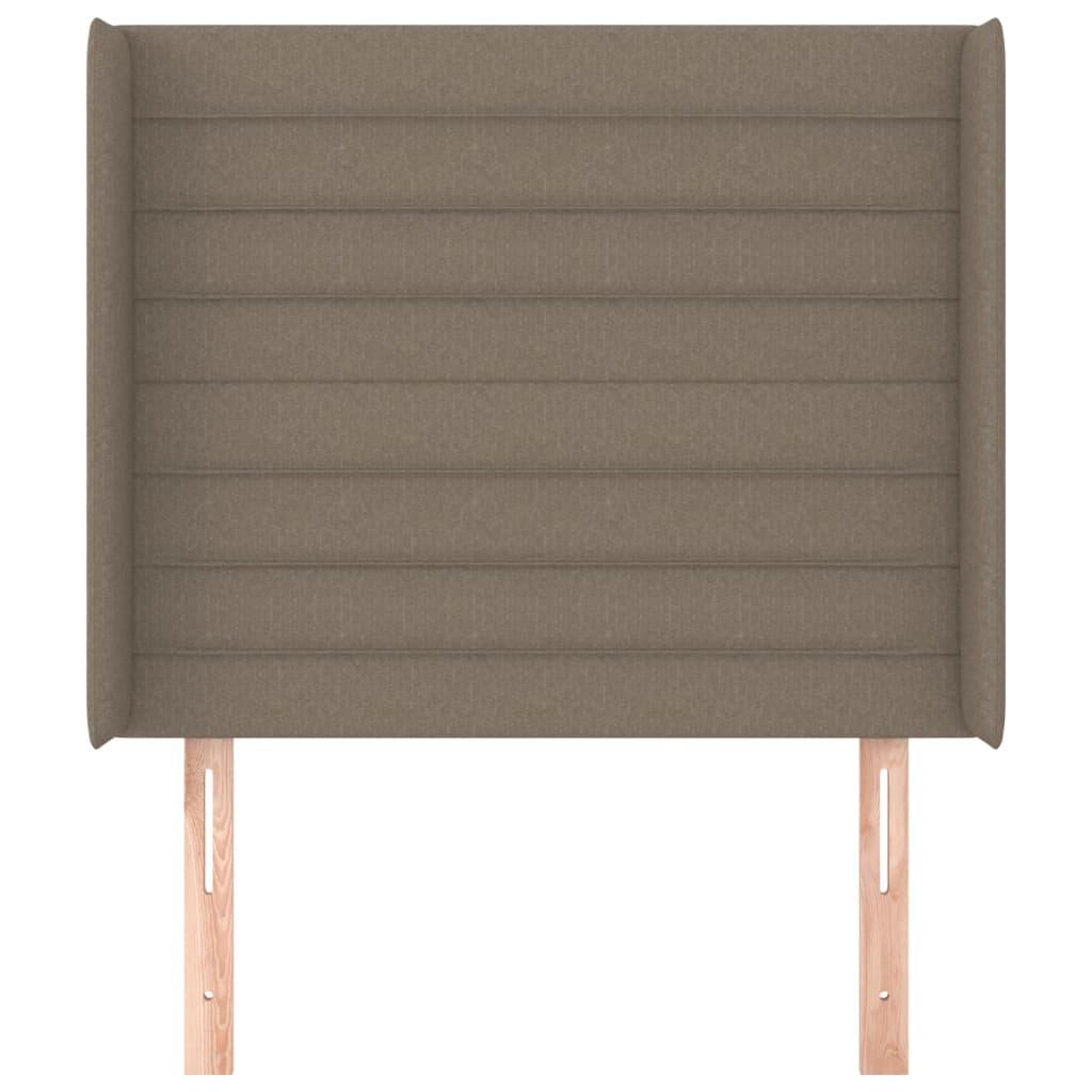 Hoofdbord met randen 103x16x118/128 cm stof taupe – afbeelding 3
