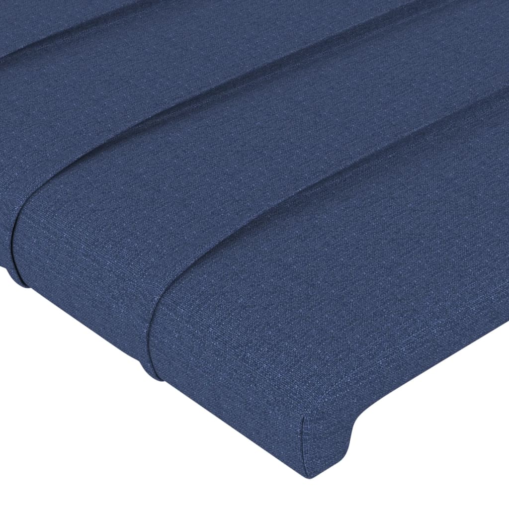Hoofdbord met randen 163x16x118/128 cm stof blauw – afbeelding 5