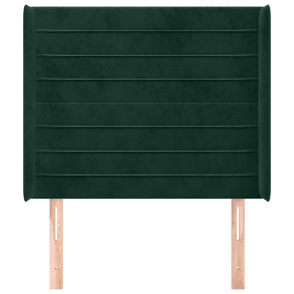 Hoofdbord met randen 83x16x118/128 cm fluweel groen – afbeelding 3