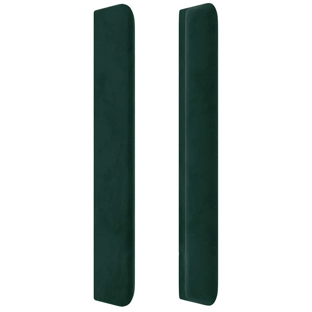 Hoofdbord met randen 93x16x118/128 cm fluweel donkergroen – afbeelding 4