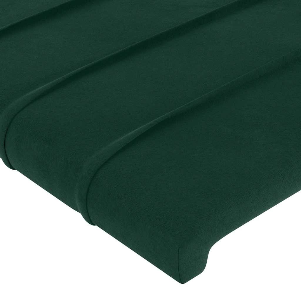 Hoofdbord met randen 93x16x118/128 cm fluweel donkergroen – afbeelding 5