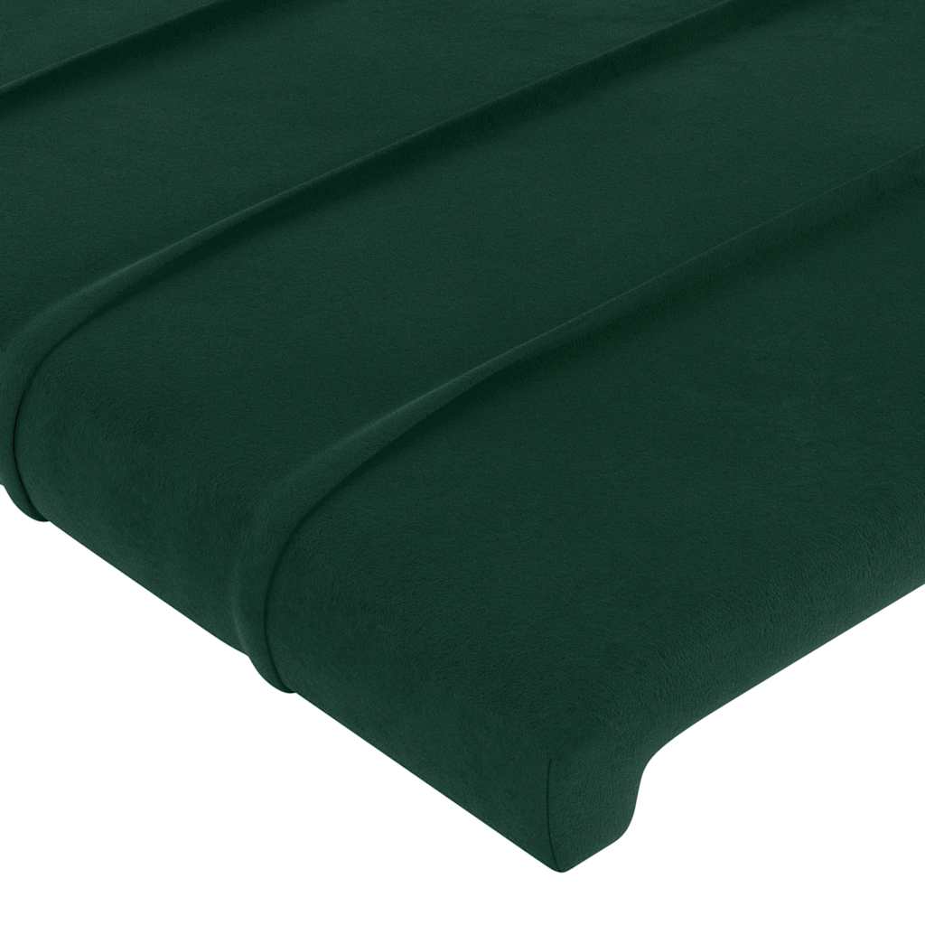 Hoofdbord met randen 103x16x118/128 cm fluweel donkergroen – afbeelding 5