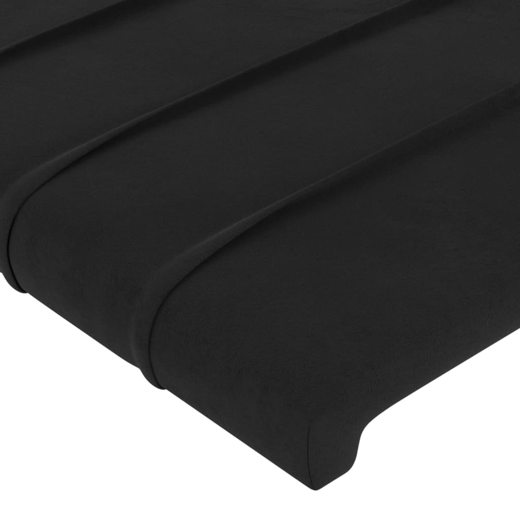 Hoofdbord met randen 147x16x118/128 cm fluweel zwart – afbeelding 5