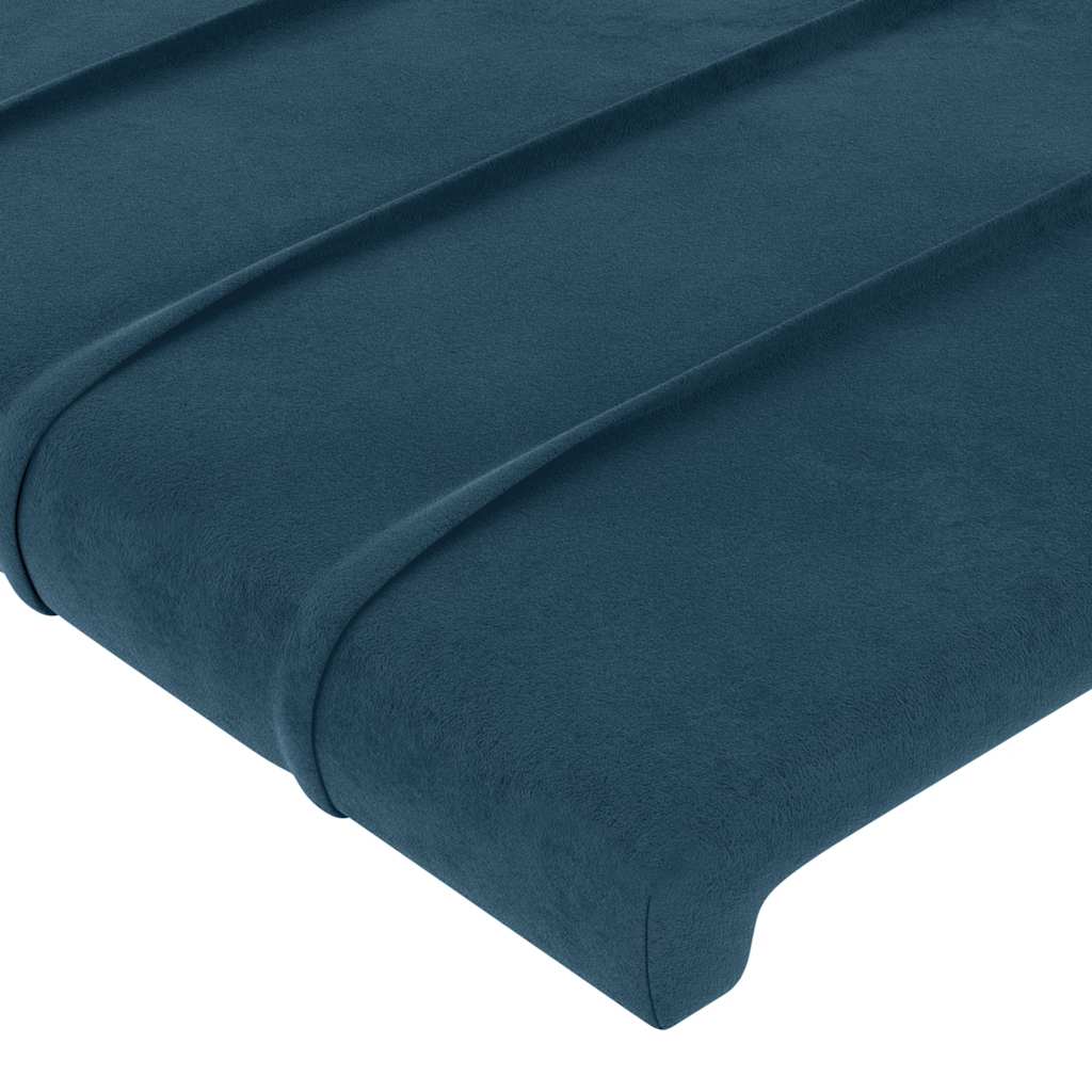 Hoofdbord met randen 147x16x118/128 cm fluweel donkerblauw – afbeelding 5
