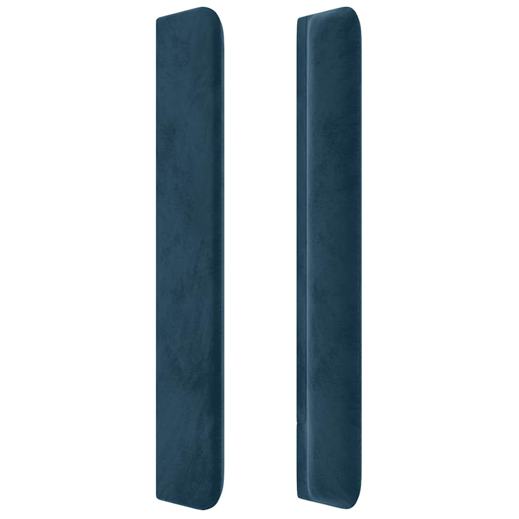 Hoofdbord met randen 203x16x118/128 cm fluweel donkerblauw – afbeelding 4