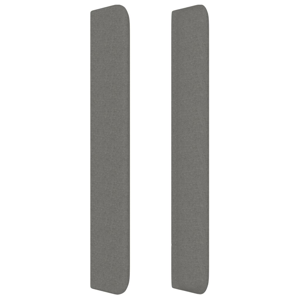 Hoofdbord met randen 83x16x118/128 cm stof donkergrijs – afbeelding 4