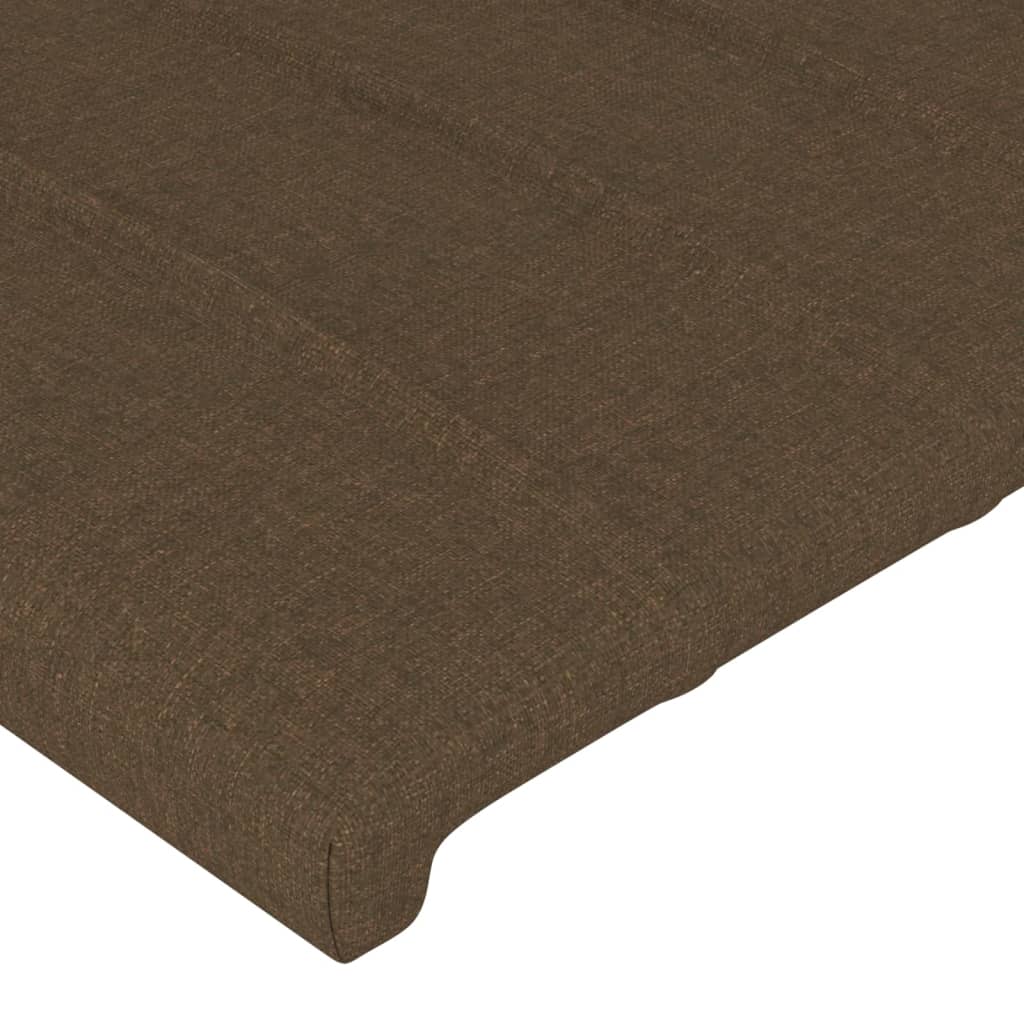 Hoofdbord met randen 163x16x118/128 cm stof donkerbruin – afbeelding 5