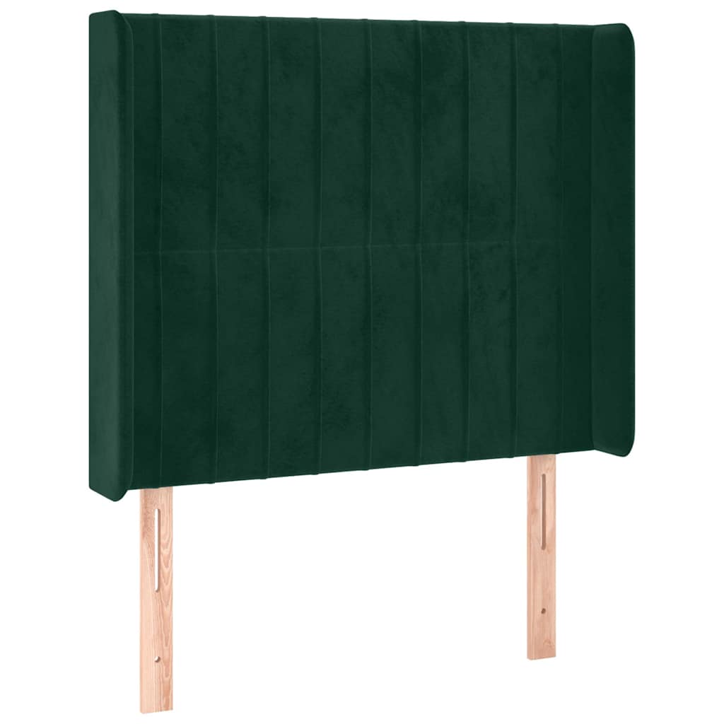 Hoofdbord met randen 83x16x118/128 cm fluweel groen – afbeelding 2