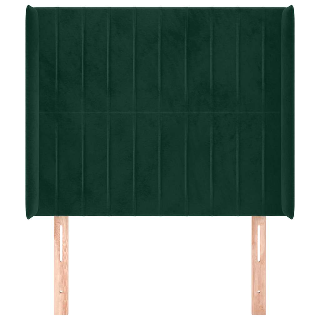 Hoofdbord met randen 83x16x118/128 cm fluweel groen – afbeelding 3