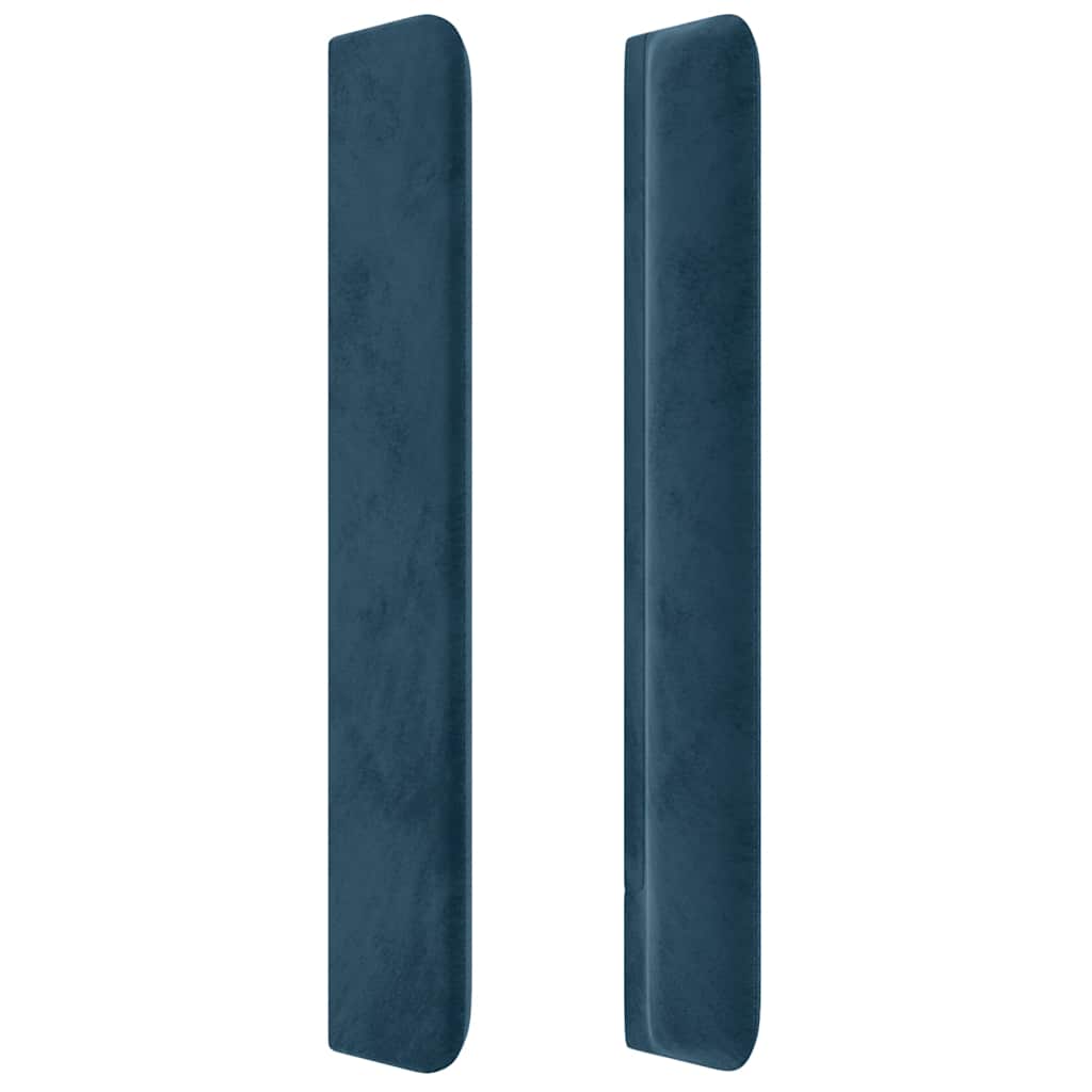 Hoofdbord met randen 147x16x118/128 cm fluweel donkerblauw – afbeelding 4