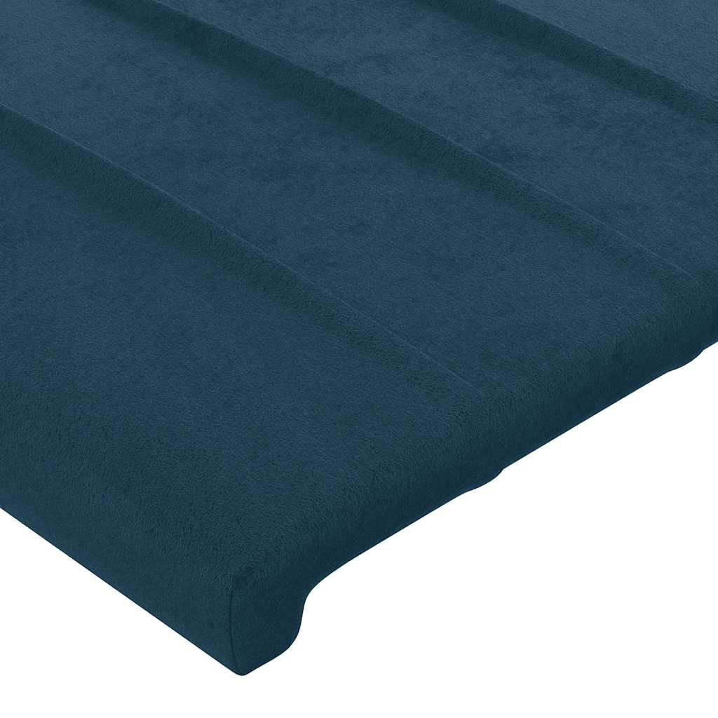Hoofdbord met randen 163x16x118/128 cm fluweel donkerblauw – afbeelding 5