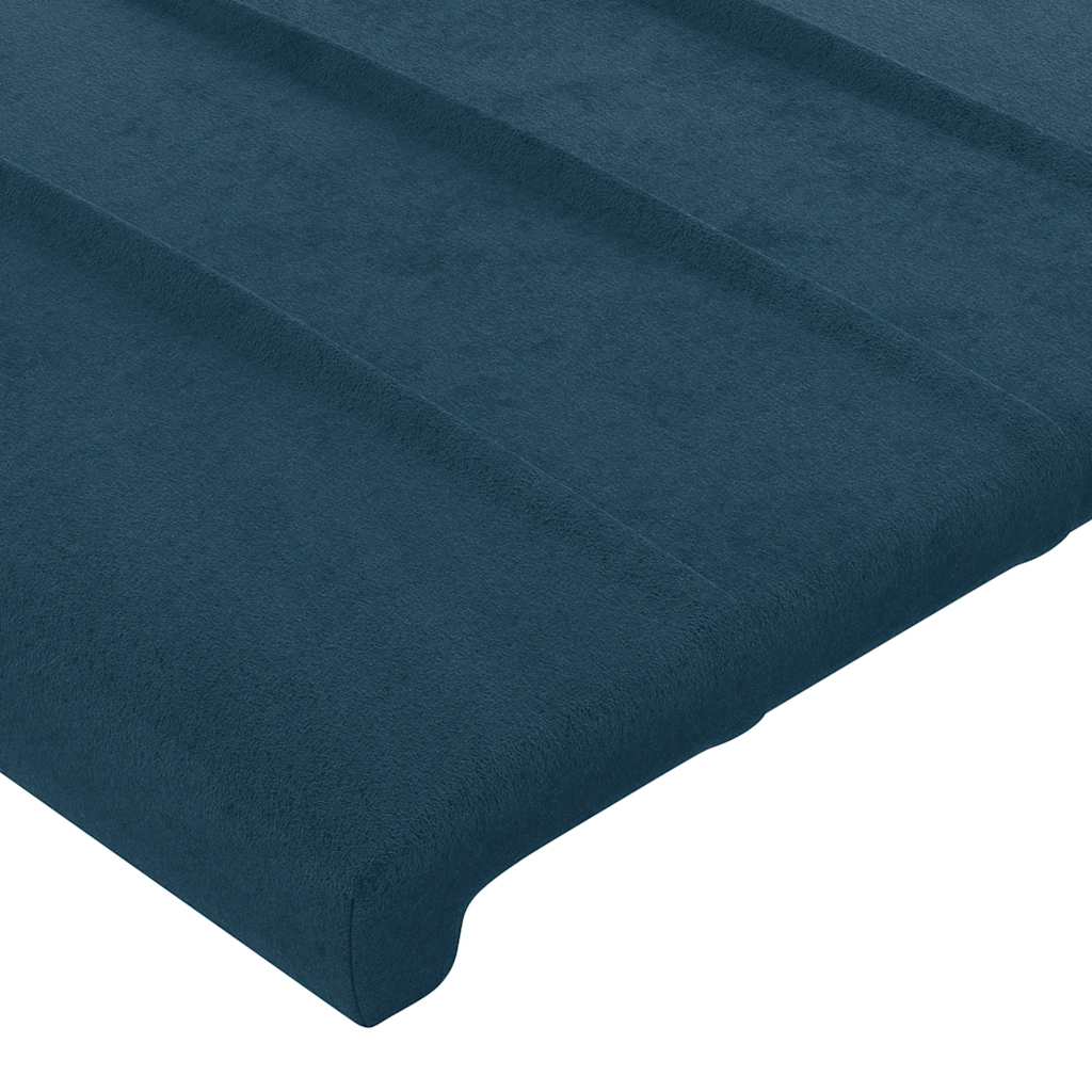 Hoofdbord met randen 183x16x118/128 cm fluweel donkerblauw – afbeelding 5