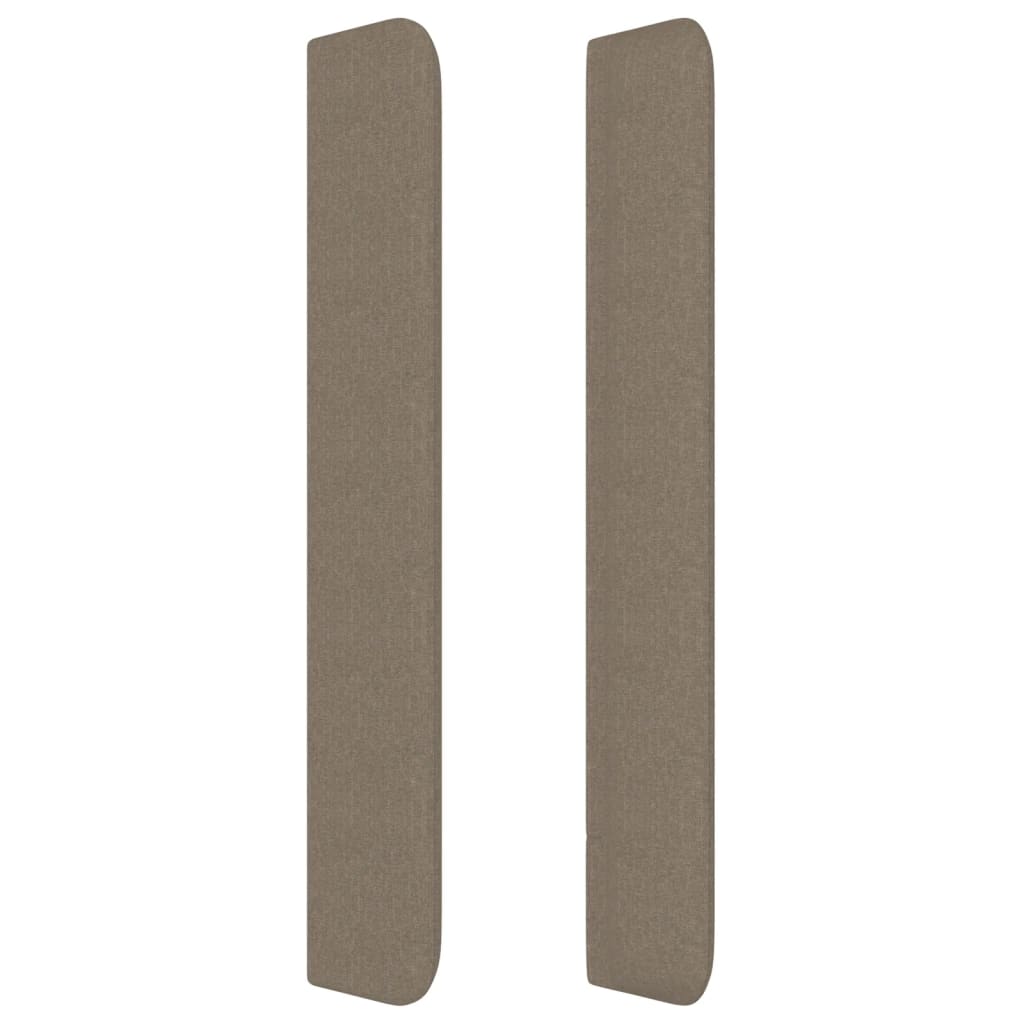 Hoofdbord met randen 163x16x118/128 cm stof taupe – afbeelding 4