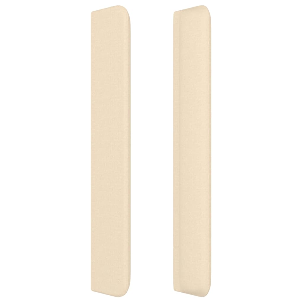 Hoofdbord met randen 163x16x118/128 cm stof crèmekleurig – afbeelding 4