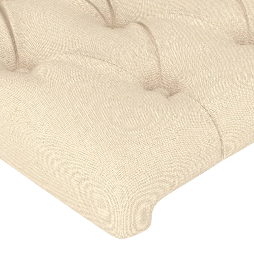 Hoofdbord met randen 163x16x118/128 cm stof crèmekleurig – afbeelding 5
