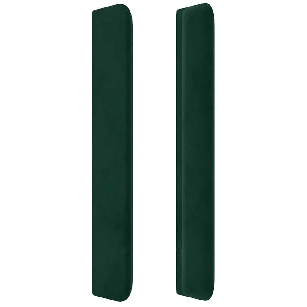 Hoofdbord met randen 93x16x118/128 cm fluweel donkergroen – afbeelding 4