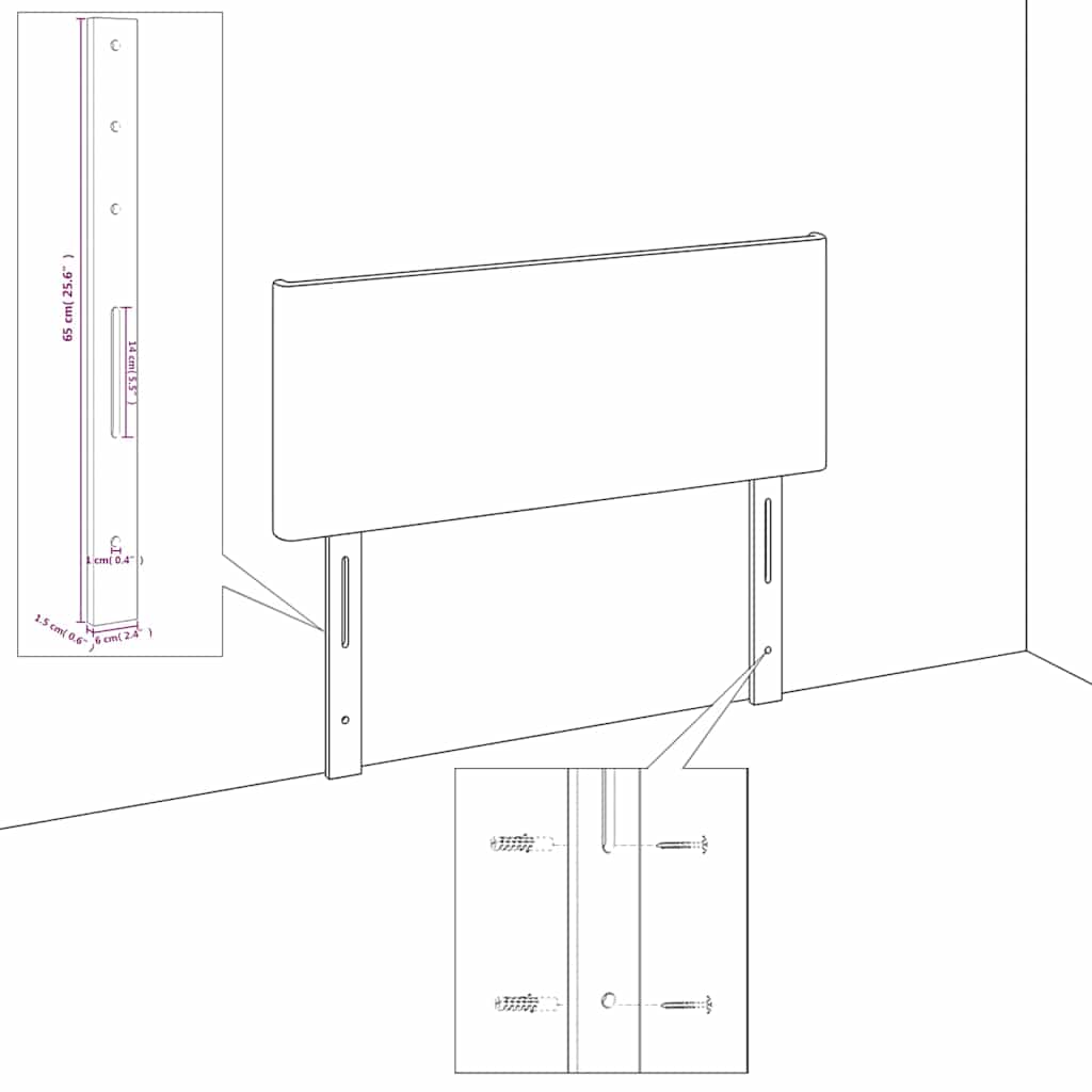 Hoofdbord met randen 93x16x118/128 cm fluweel donkergroen – afbeelding 8