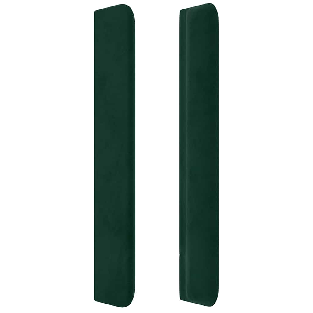 Hoofdbord met randen 147x16x118/128 cm fluweel donkergroen – afbeelding 4