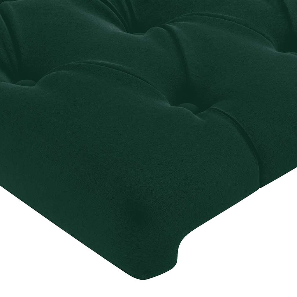 Hoofdbord met randen 147x16x118/128 cm fluweel donkergroen – afbeelding 5