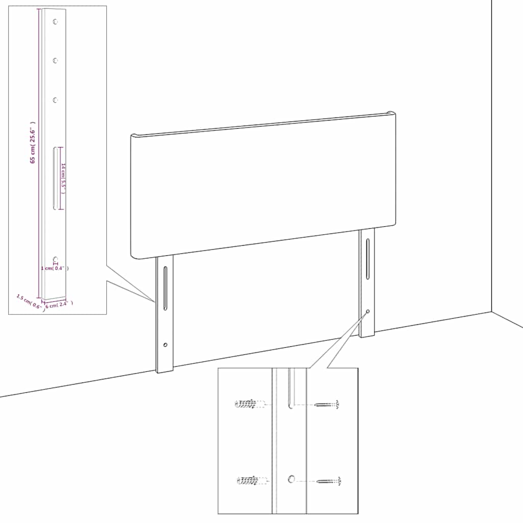 Hoofdbord met randen 163x16x118/128 cm fluweel donkergroen – afbeelding 8