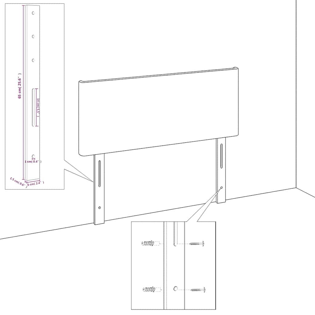 Hoofdbord met randen 163x16x118/128 cm fluweel donkerblauw – afbeelding 7