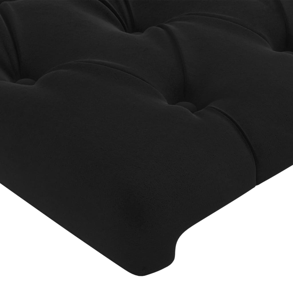 Hoofdbord met randen 203x16x118/128 cm fluweel zwart – afbeelding 5