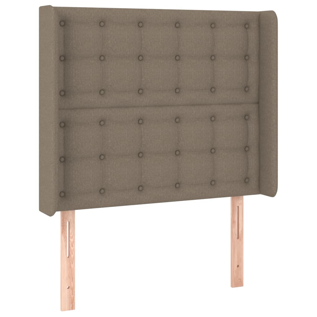 Hoofdbord met randen 83x16x118/128 cm stof taupe – afbeelding 2