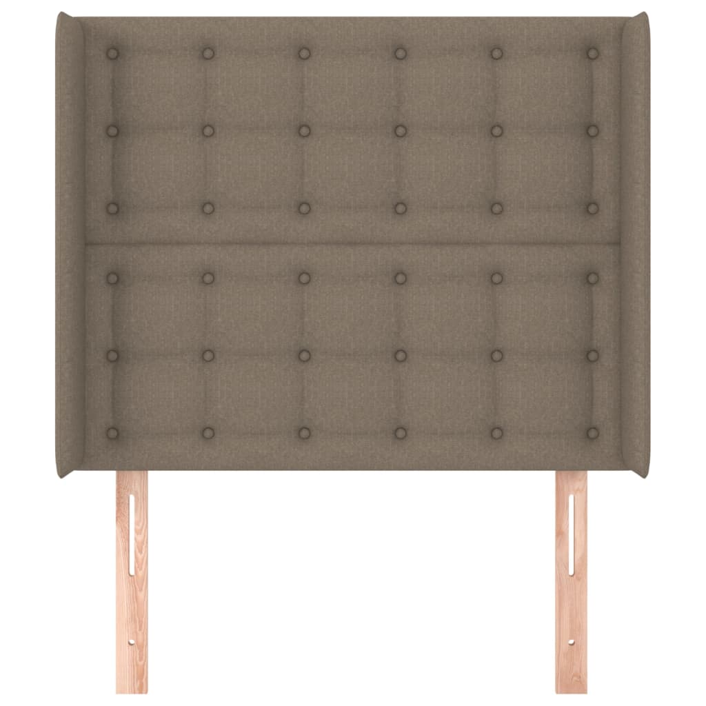 Hoofdbord met randen 83x16x118/128 cm stof taupe – afbeelding 3