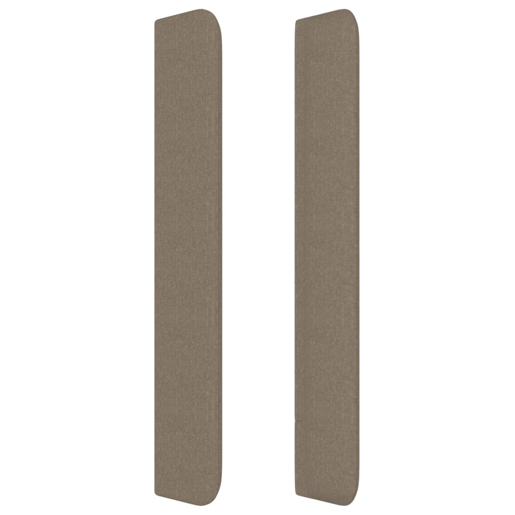 Hoofdbord met randen 83x16x118/128 cm stof taupe – afbeelding 4