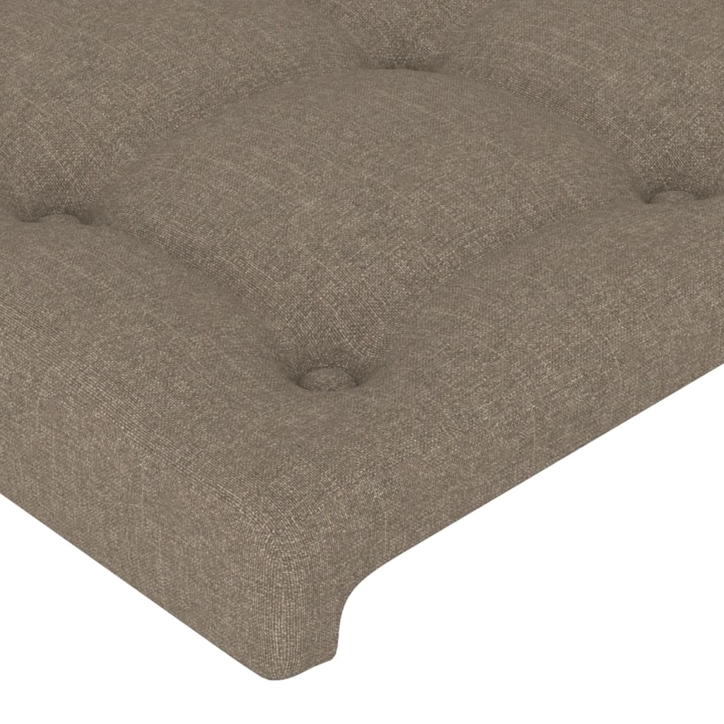 Hoofdbord met randen 83x16x118/128 cm stof taupe – afbeelding 5